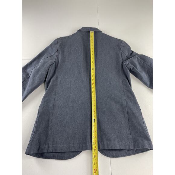J Crew Knit Blazer Mens Medium Sport Coat Jacket Cotton Gray Blue - Picture 4 of 13